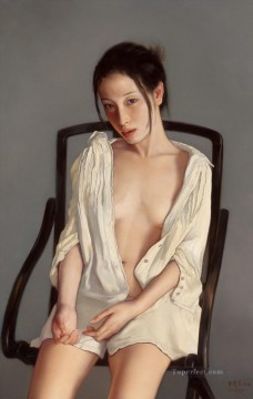 座っている中国人の女の子 Oil Paintings